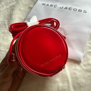 Marc Jacobs Red Patent Leather Mini Canteen Crossbody Bag Purse NEW